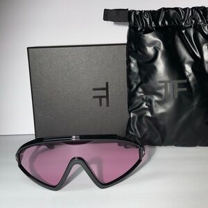 New Authentic TF1121 01y Women's Black and Pink Sunglasses